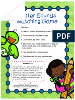 Letter Sounds Matching Game: Answer Key