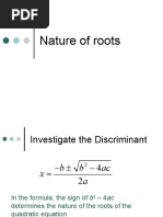 Nature of Roots