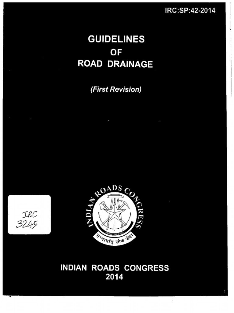 IRC SP 42-2014 Guidelines On Road Drainage PDF | PDF | Road | Road Surface