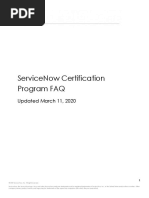 Servicenow Certification Program Faq: Updated March 11, 2020