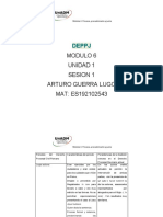 Modulo 6 Unidad 1 Sesion 1 Arturo Guerra Lugo MAT: ES192102543