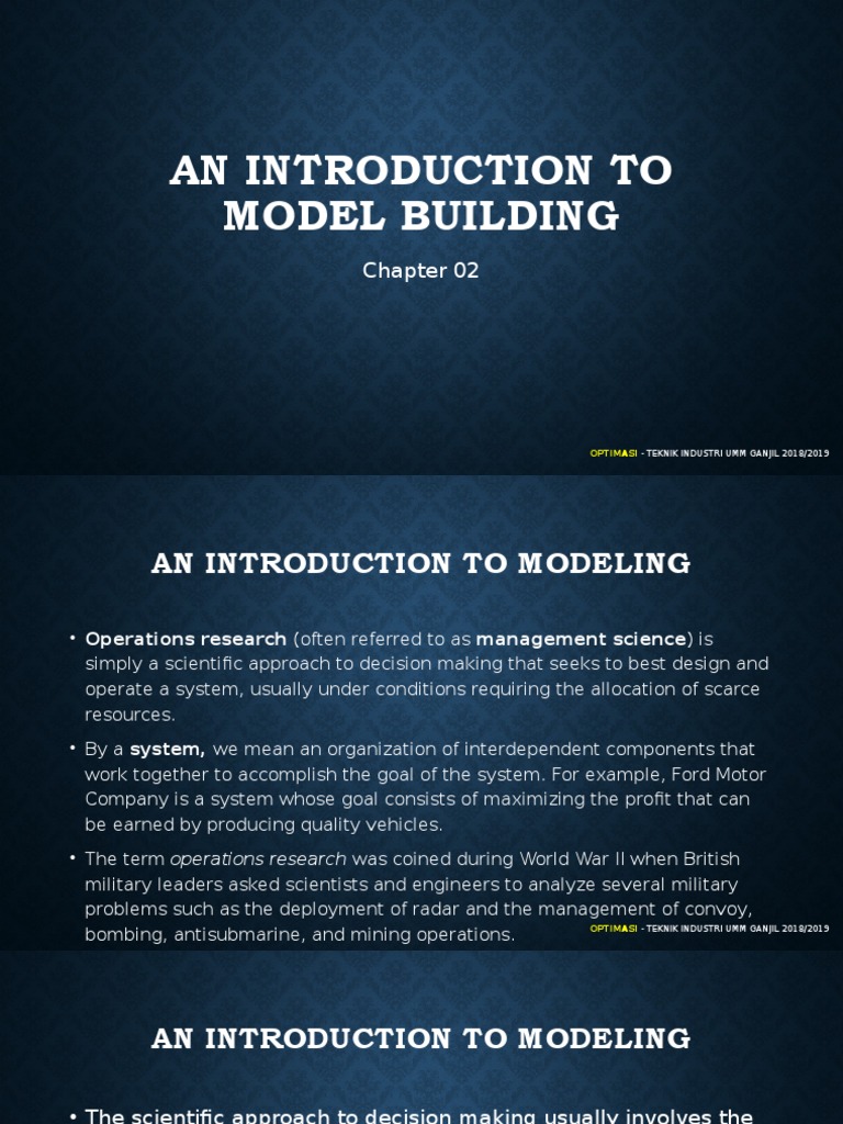 Introduction to Model Building Techniques | PDF | Mathematical ...