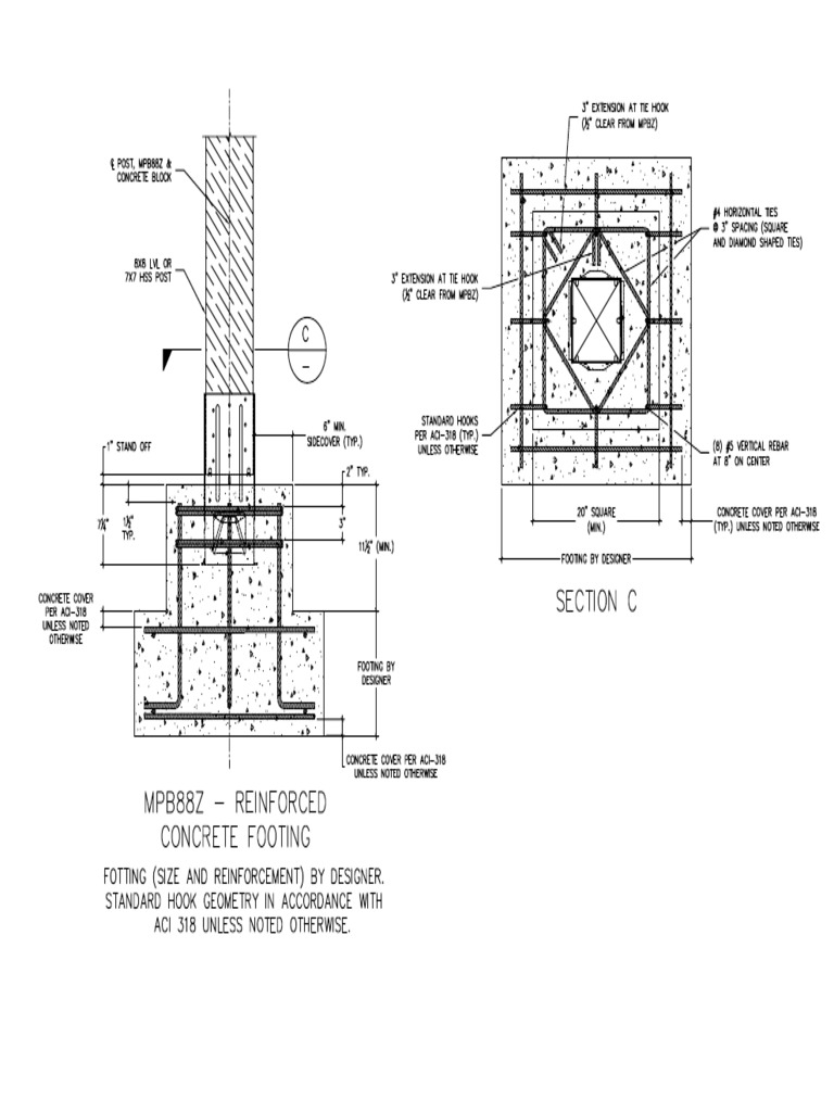 C MPB88Z 2DO Cad MULT Instld ReinforcedConcreteFooting PDF PDF