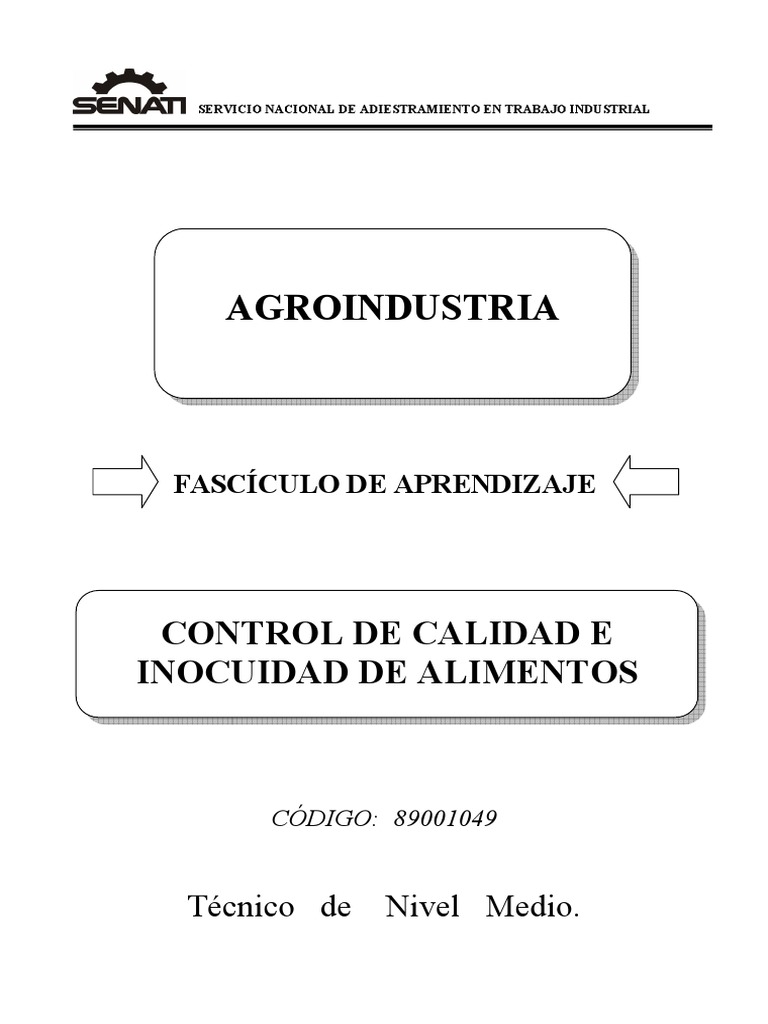 Control de Calidad e Inocuidad de Alimentos | PDF