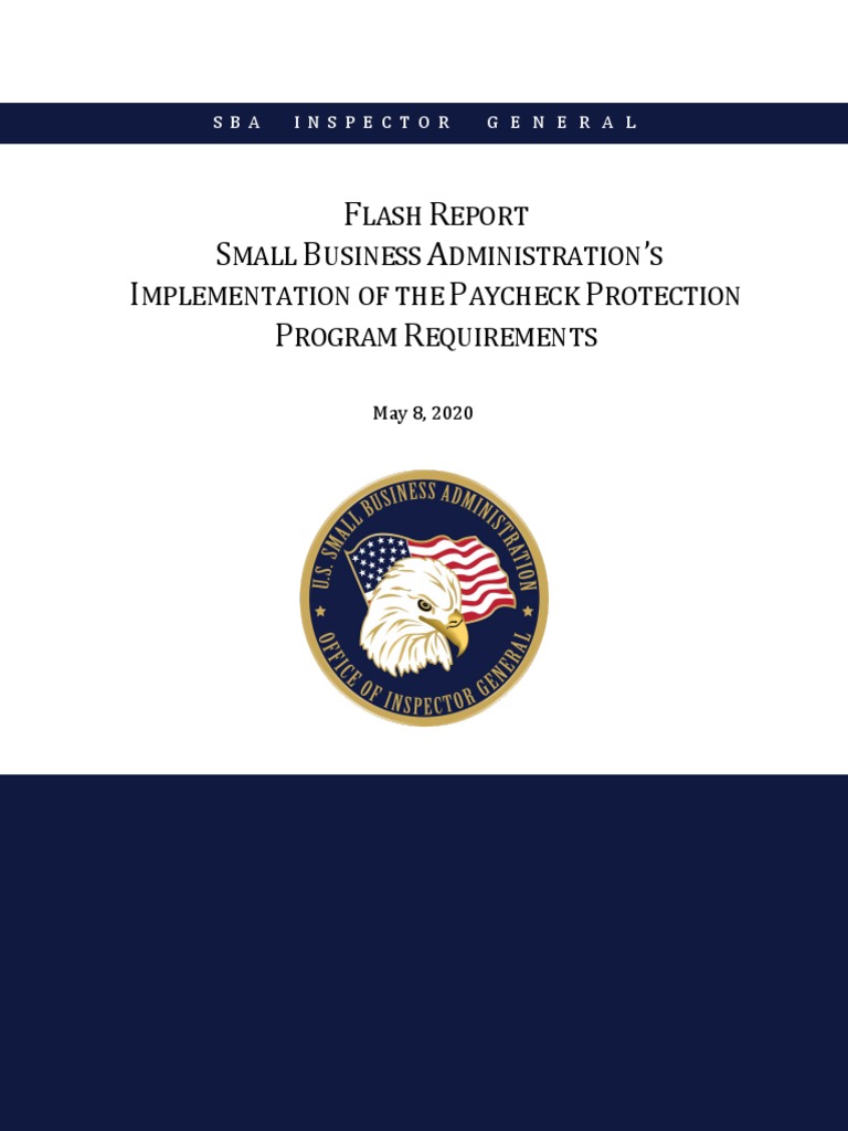 SBA Inspector General Report: Small Business Administration's ...