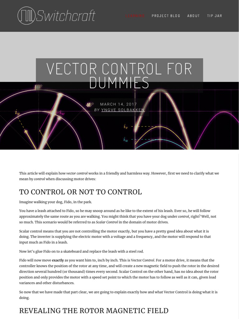 Vector Control For Dummies Learning PDF Electric Motor Inductance