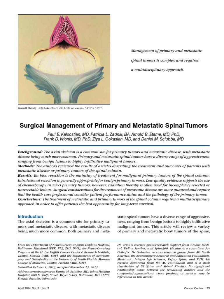 Spinal Tumor Management Strategies | PDF | Radiation Therapy | Metastasis