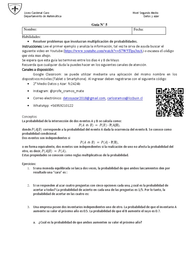 Probabilidad para Primero de Secundaria | PDF | Probabilidad ...