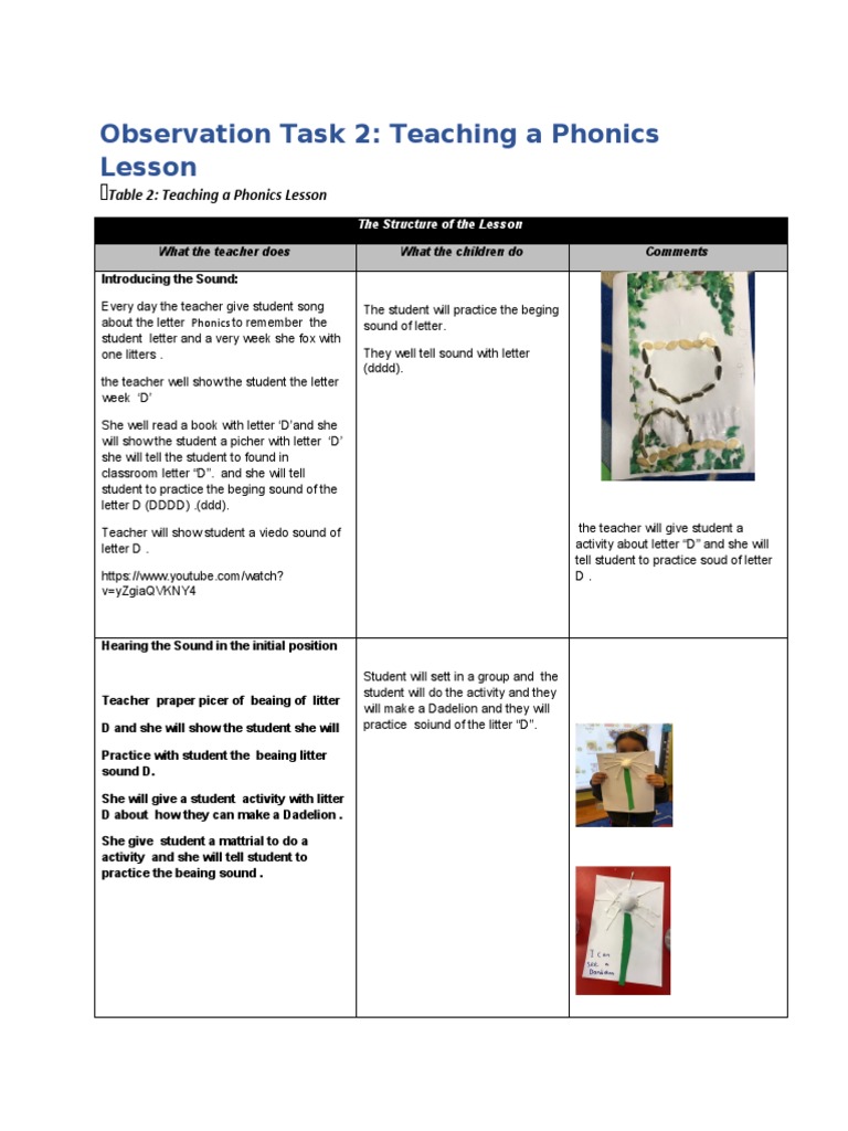 Observation Task 2 | PDF | Phonics | Letter Case