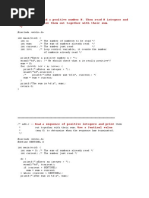 Addn.c - Read A Positive Number N. Then Read N Integers and Print Them Out Together With Their Sum.