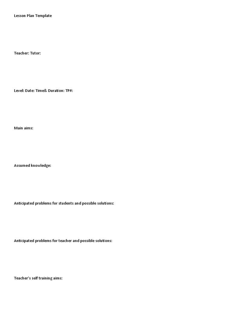 Lesson Plan Template for Educators | PDF