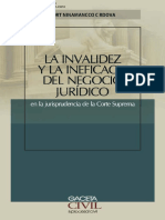 Invalidez e Ineficacia de Acto Jurídico en La Jurisprudencia