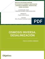 Osmosis Inversa. Desalinización