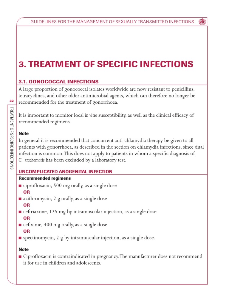WHO Guidelines Management Sti Treatment Specific Infections