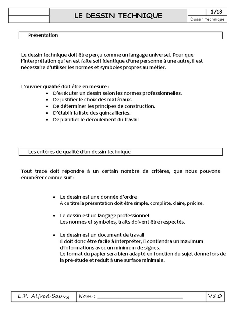 Guide du Dessin Technique | PDF | Dessin technique | Dessin