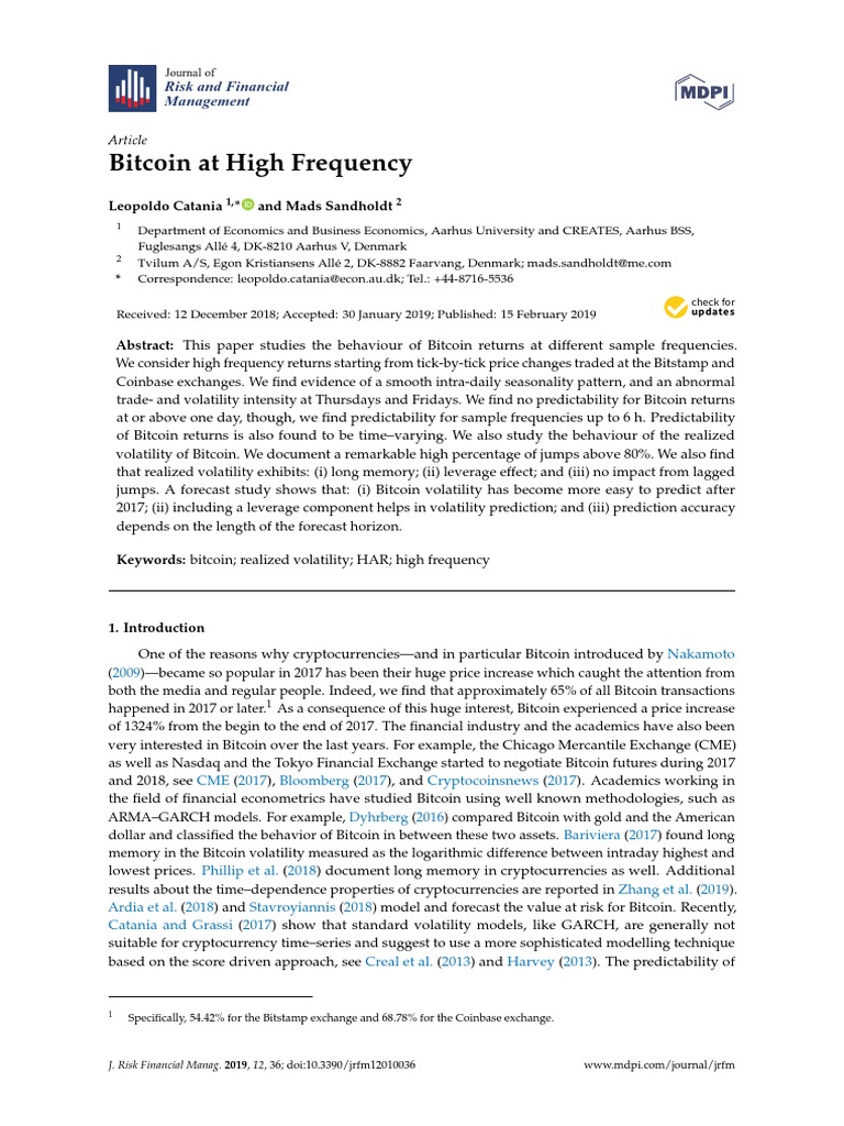 High-Frequency Bitcoin Return Analysis | PDF | Skewness | Volatility ...