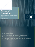 Types of Speech Act: Christine Diane Galvan, CSPE, LPT Instructress