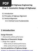 TTE 3810 Highway Engineering Chap 3. Geometric Design of Highways