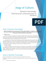 Psychology of Culture.: Business Psychology. International Communication in Business