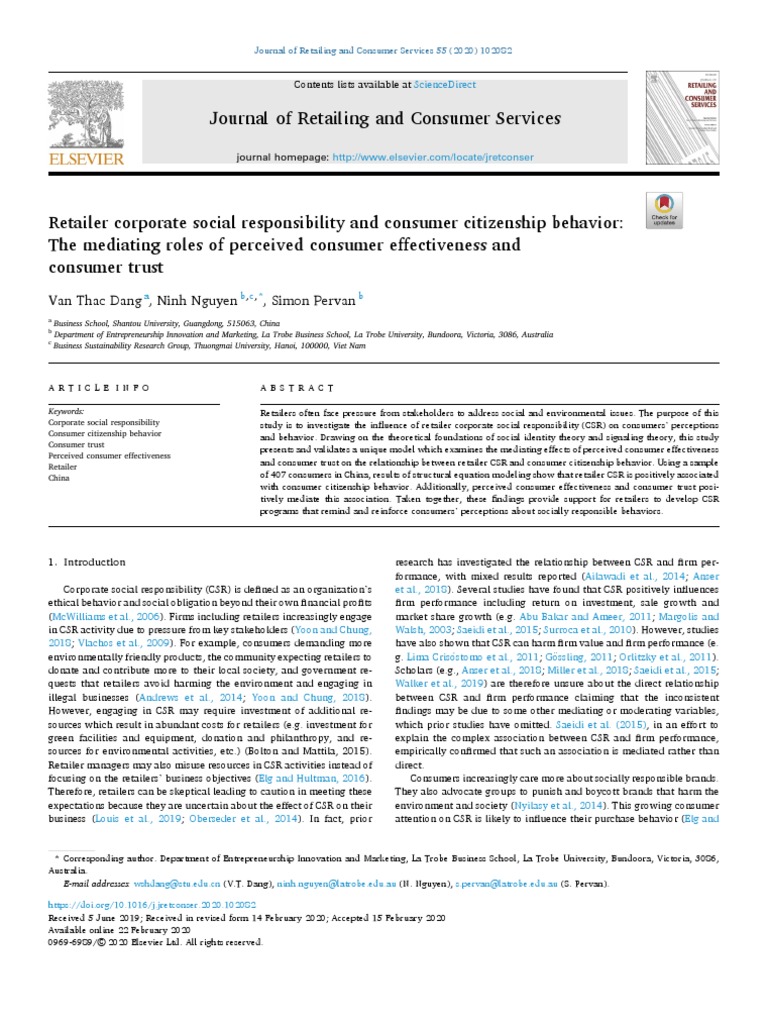 10 1016@j Jretconser 2020 102082 PDF | PDF | Corporate Social ...