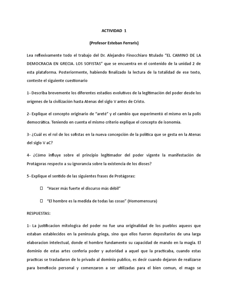 Sofistas y Democracia en Atenas | PDF | Democracia | Ideologías políticas