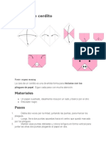 Origami de cerdito, pingüino, perro, elefante y conejito