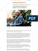 La Poesía, Resistencia Contra Un Mundo Sombrío, Juan Gelman, De Emiliano Balerini Casal, (Originalmente Milenio, 28-09-2012) Vanguardia, 29-09-2012