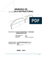 Arco parabólico - Memoria de Cálculo