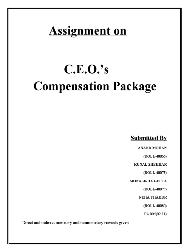 CEO Compensation Analysis and Impact | PDF | Employment | Employee Benefits