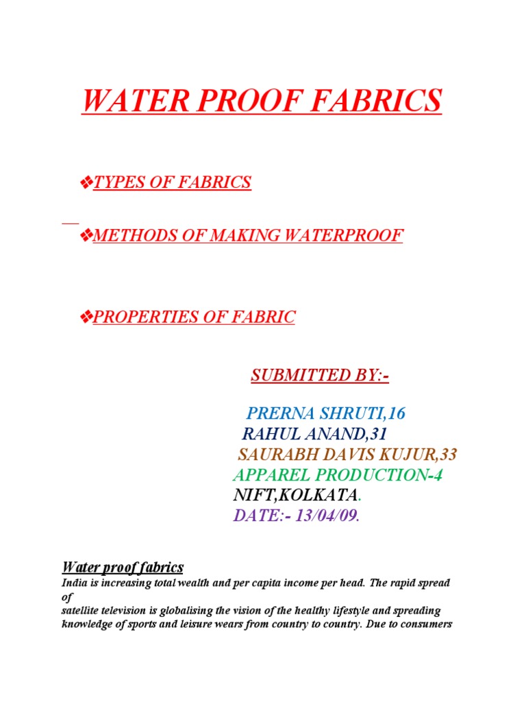 Waterproof Fabrics Explained The Role Of The Magic Molecule - lzsbs67