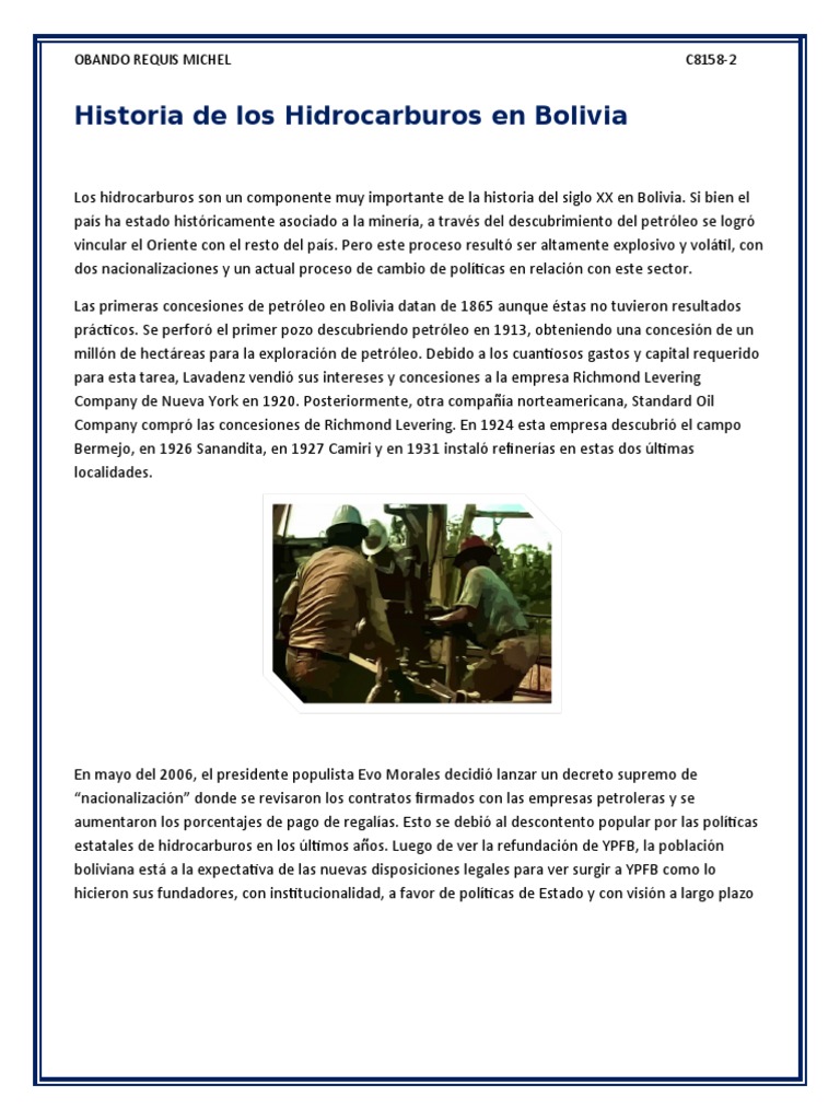 Historia de los Hidrocarburos en Bolivia | PDF | Petróleo | Energía y ...