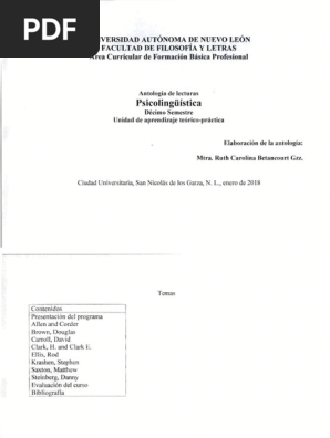 Copia De Antologia Psicolinguistica Multilinguismo Segundo Lenguaje