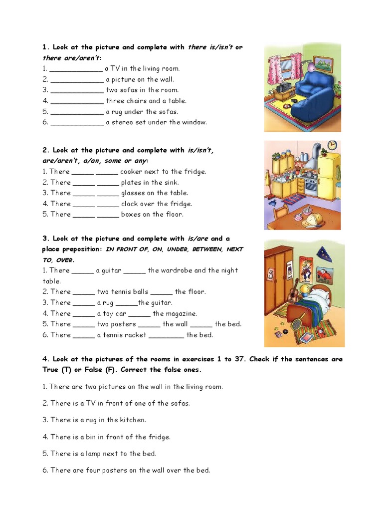 House Rooms: There Is/Are Exercises | PDF | Home & Garden | Self ...