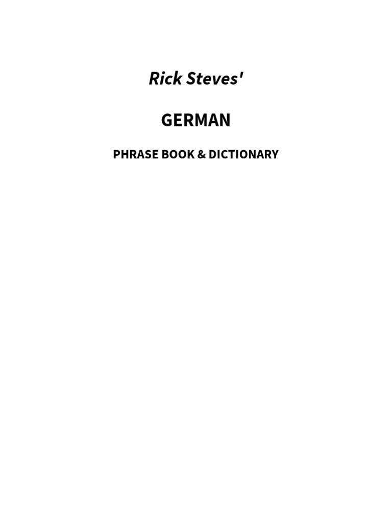 Rick Steves\' German: Phrase Book & Dictionary | PDF | Automated Teller  Machine | German Language