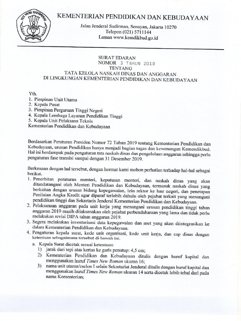 Tata Naskah Dinas Kemdikbud