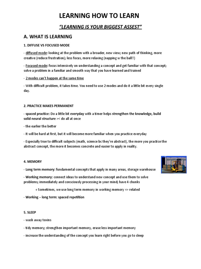 Learning How To Learn | PDF | Working Memory | Memory