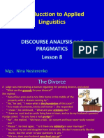 8 DISCOURSE ANALYSIS and PRAGMATICS