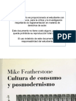 Mike Featherstone Cultura de Consumo y P PDF