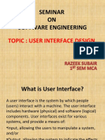Seminar ON Software Engineering: Topic: User Interface Design