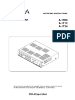 Pa Amplifier A-1706 A-1712 A-1724: Operating Instructions