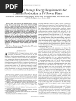 Evaluation of Storage Energy Requirements For Constant Production in PV Power Plants