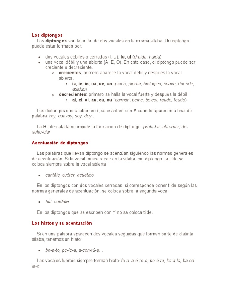 Los Diptongos | PDF | Fonética | Voz humana