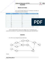 Ejemplo 2 Balance Lineas en Winqsb