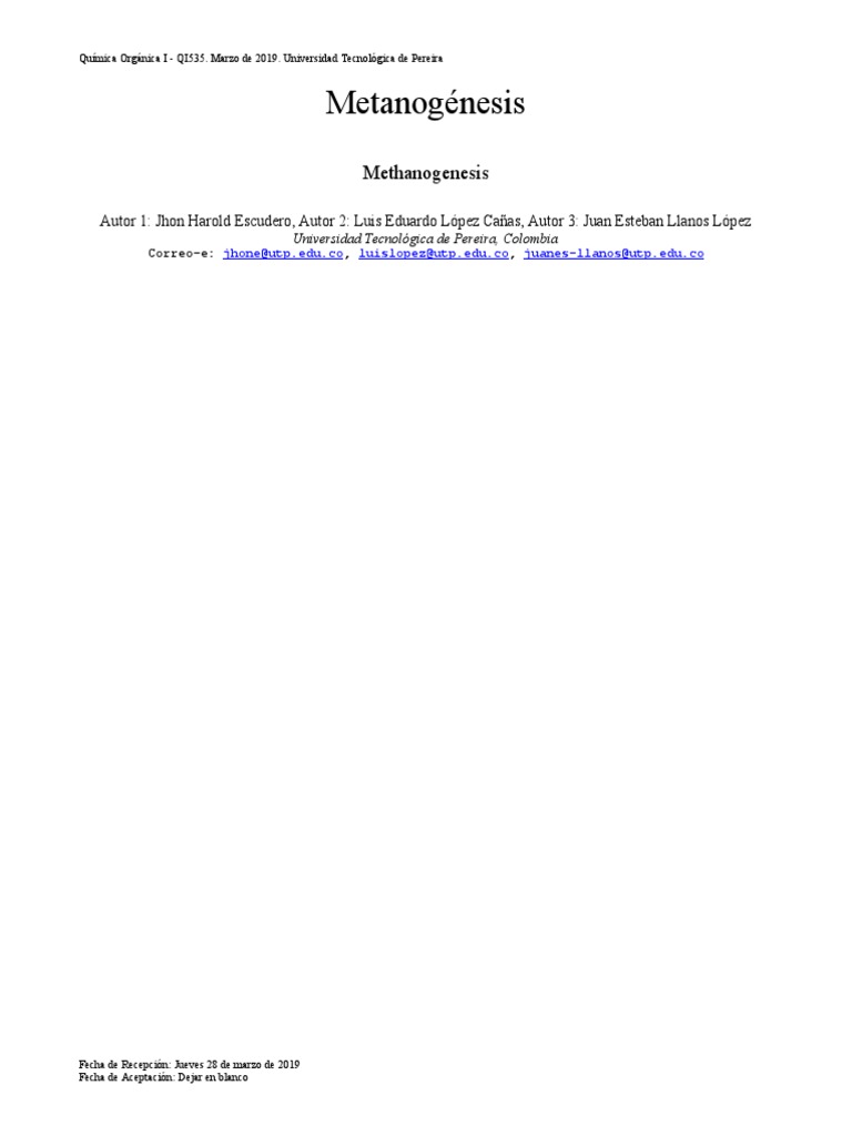 Análisis de la producción y recolección de metano a través de la ...