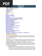 Primitive Data Types: Trail: Learning The Java Language Lesson: Language Basics Section: Variables