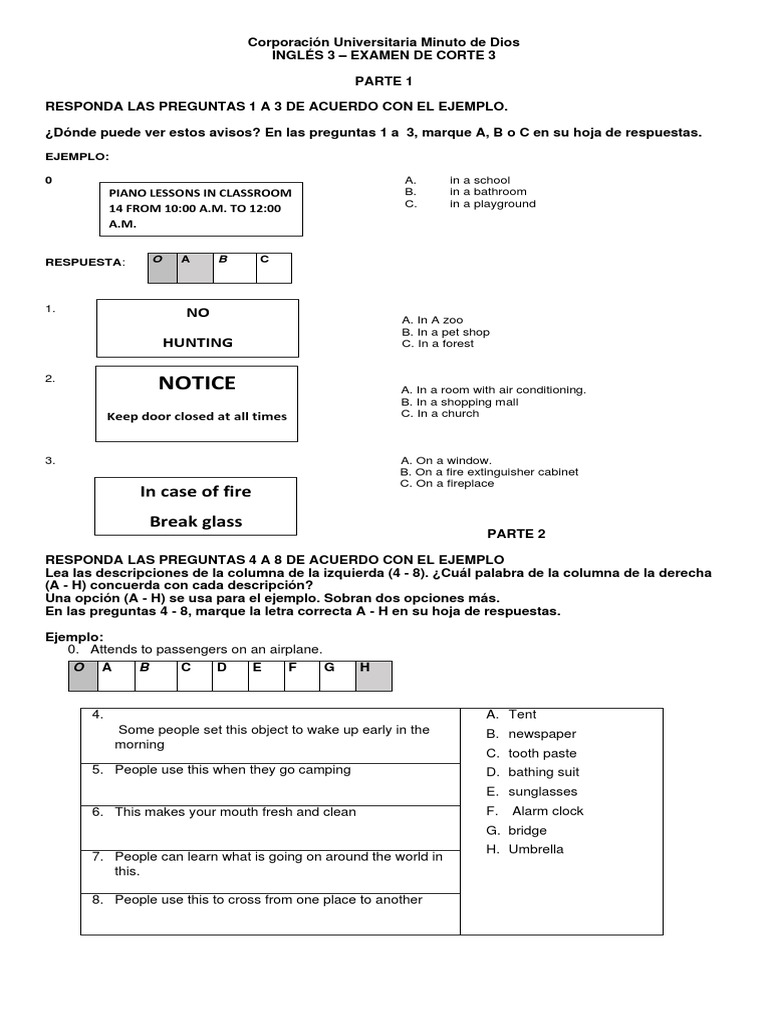 Ingles 3 - Parcial Iii | PDF