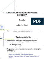 Concepts of Distributed Systems 2006/2007: Security Johan Lukkien