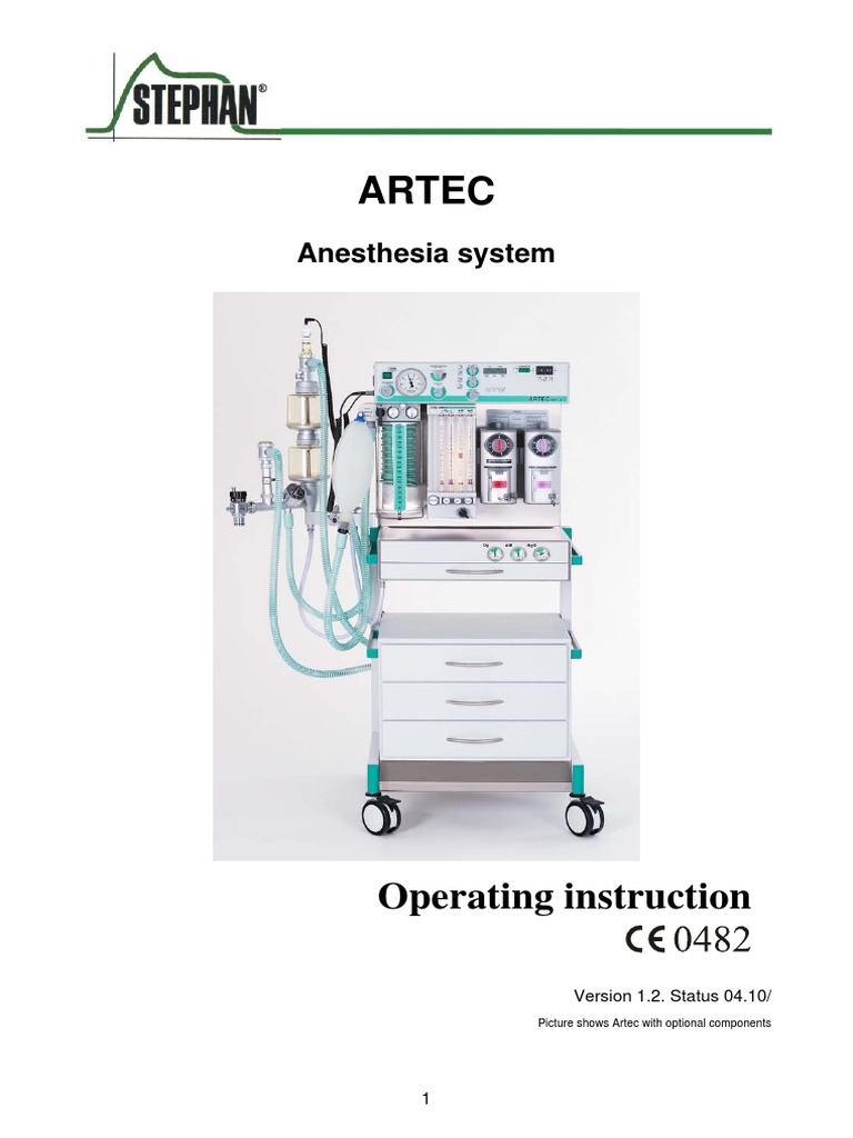 Stephan Artec Anaesthesia System 2010 - User Manual | PDF | Nitrous ...