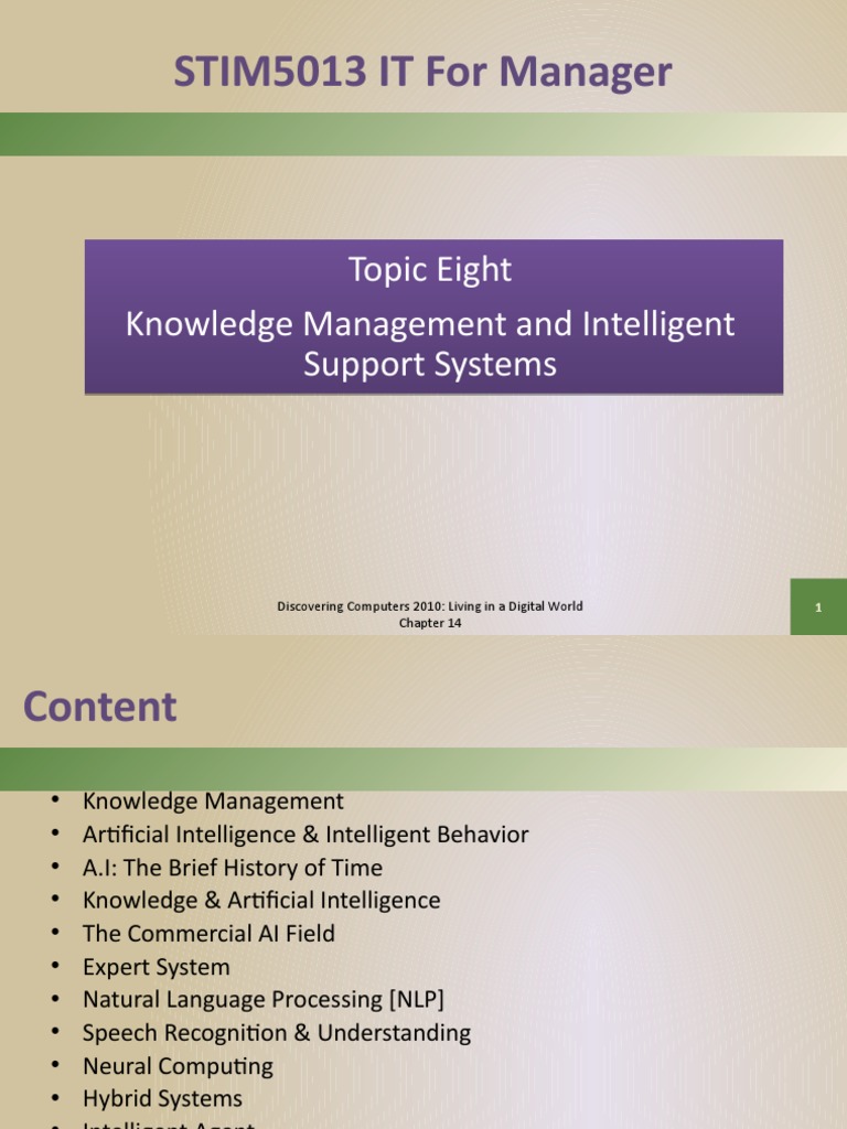 Knowledge Management & AI Systems Overview | PDF | Artificial ...