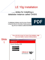 ORACLE 10g Installation: Key Slides For Installing A Database Instance Called OASIS